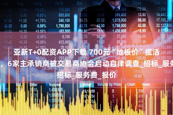 亚新T+0配资APP下载 700元“地板价”揽活债券承销，6家主承销商被交易商协会启动自律调查_招标_服务费_报价