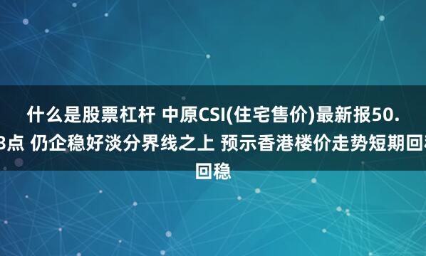 什么是股票杠杆 中原CSI(住宅售价)最新报50.78点 仍企稳好淡分界线之上 预示香港楼价走势短期回稳